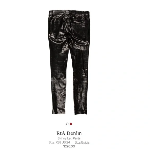 RTA DENIM SHINY LAMB LEATHER PANTS! - Picture 3 of 5